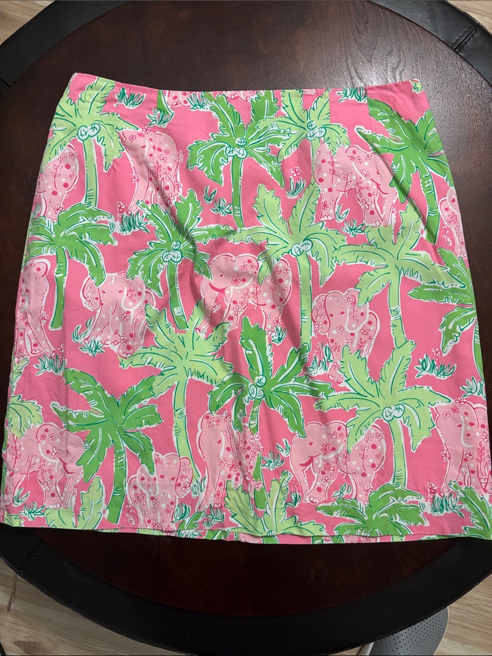 Lilly Pulitzer Pink & Green Palm-Print Mini Skirt